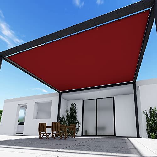 TANG Waterproof Rectangle Sun Shade Sail Straight Edge Canopy with Grommet UV Block Shade Fabric