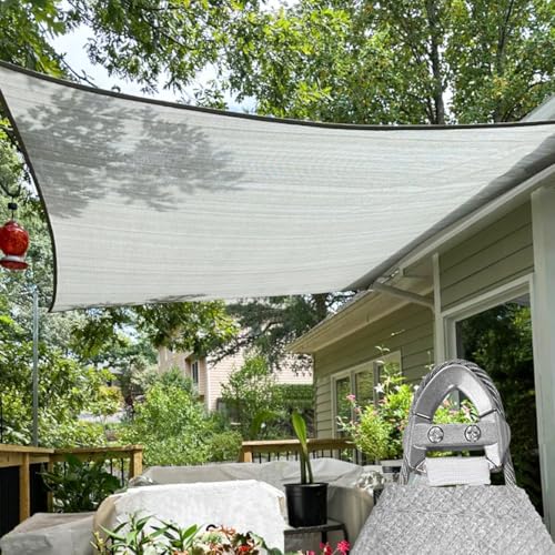 TANG Sunshades Depot A Ring Design Steel Cable Wire Reinforcement Sun Shade Sails 260 GSM with 8'' inch Hardware Kit
