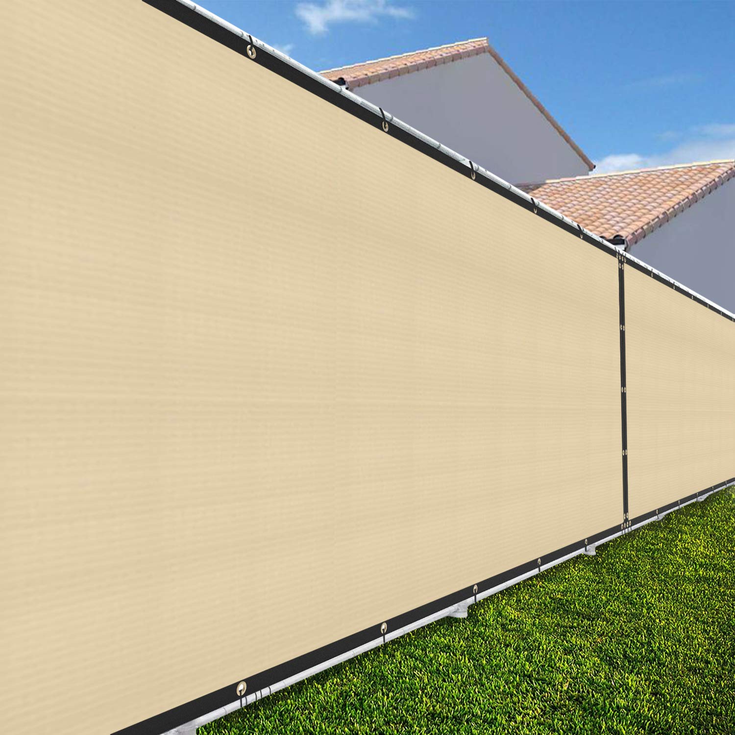 TANG 480 GSM 1-10 Ft Black Green Privacy Fence Screen
