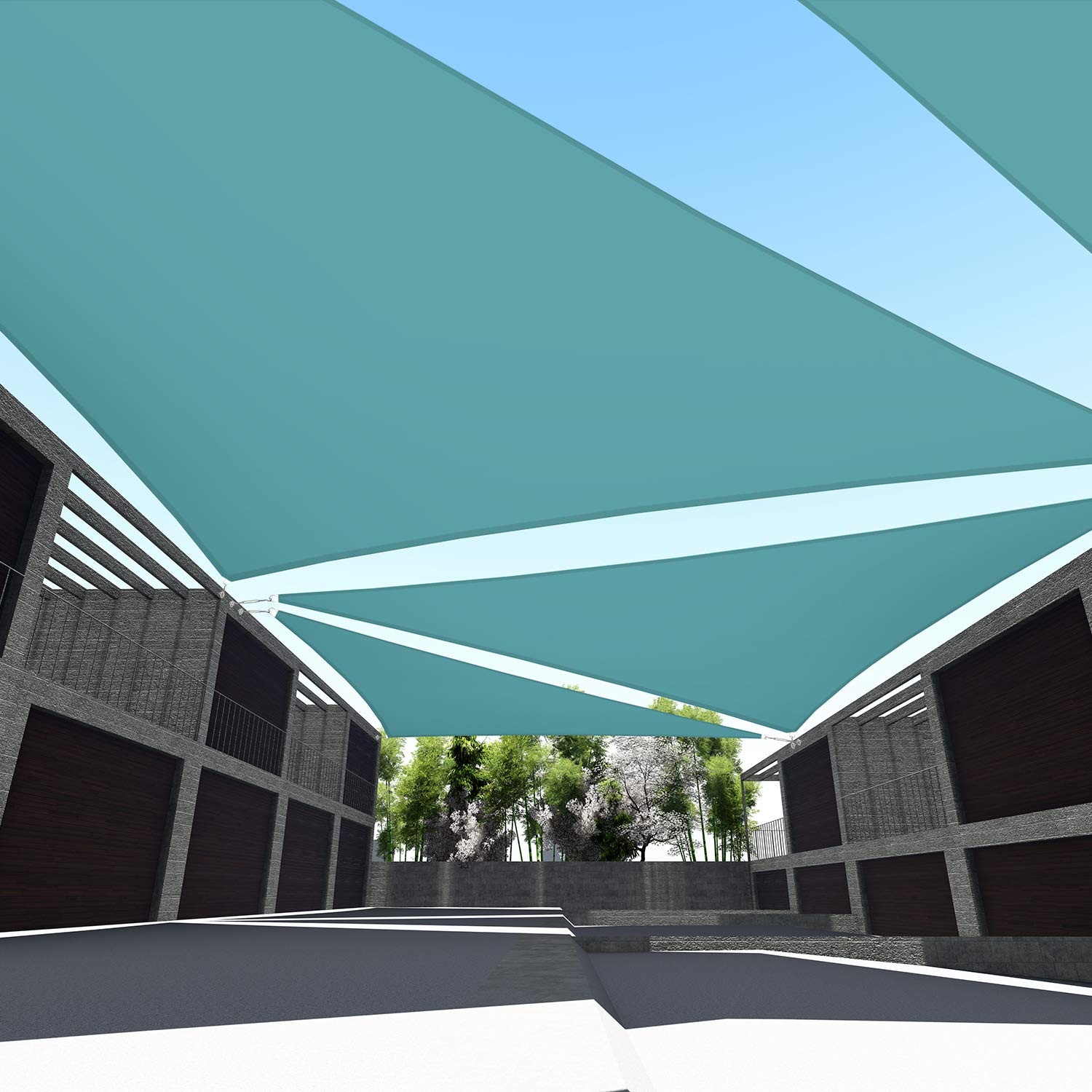 TANG Sunshades Depot Equilateral Triangle Turquoise Waterproof