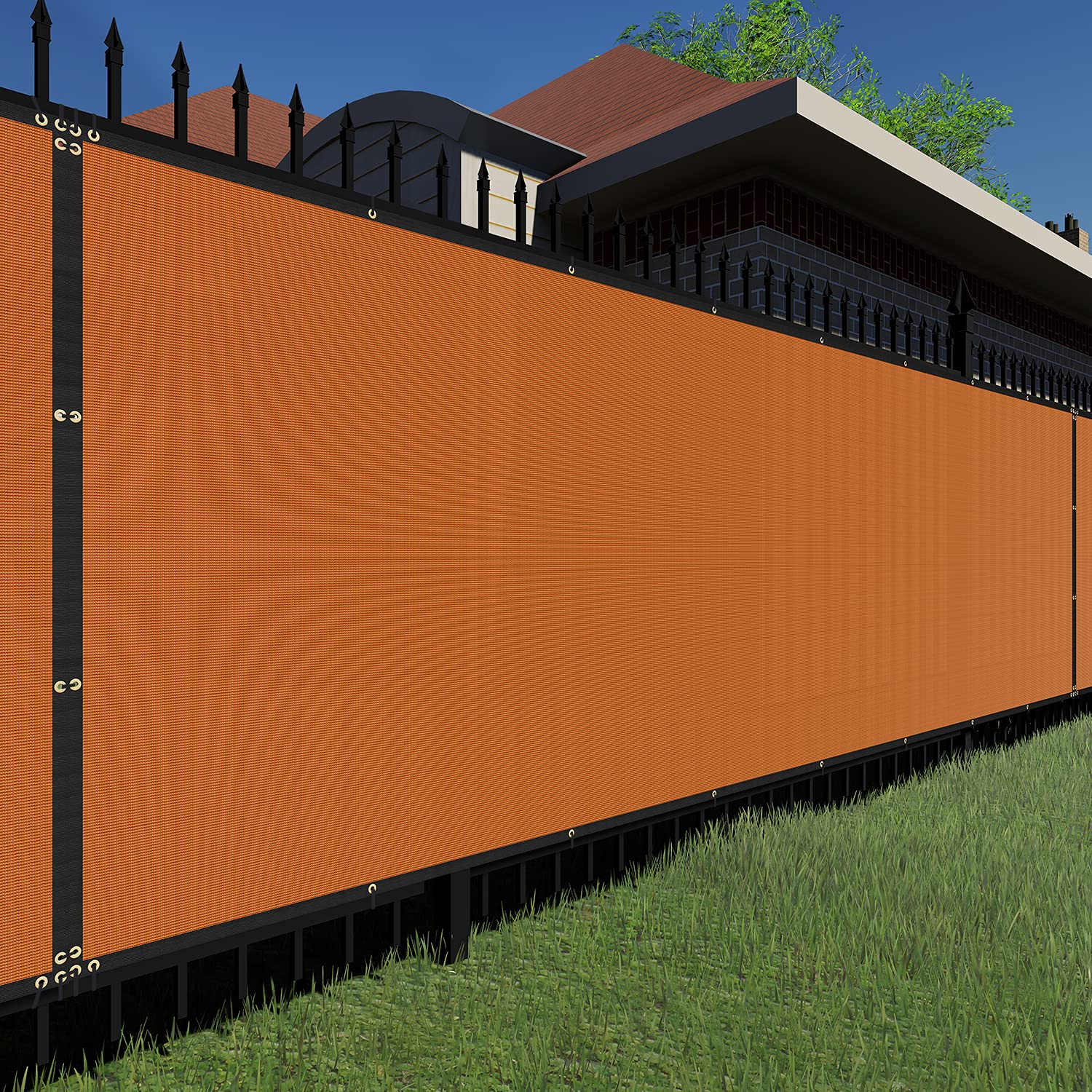 TANG Sunshades Depot Orange 260 GSM Privacy fence screen