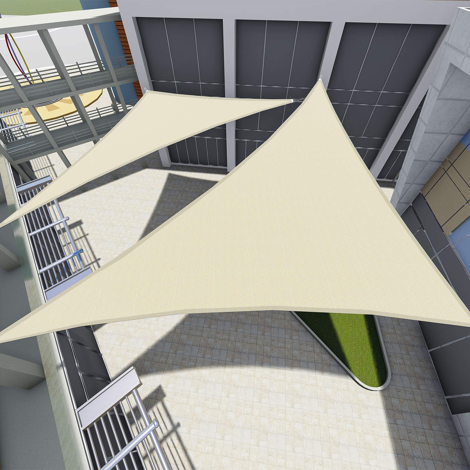 TANG Sun Shade Sail Right Triangle Permeable Canopy TN BW LGY SA RD GE LGE TNWT GYWT BL