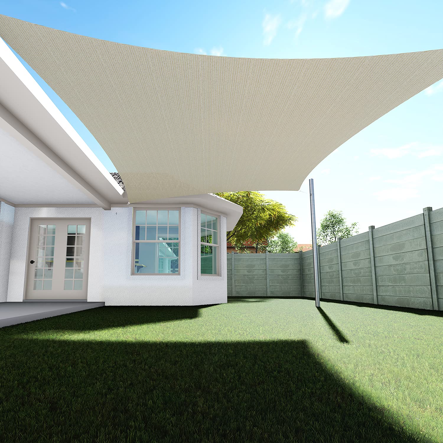 TANG Sunshades Depot Sun Shade Sail Rectangle Tan Beige Permeable Canopy Customize for Patio Garden Preschool Kindergarten Playground Outdoor Facility Activities