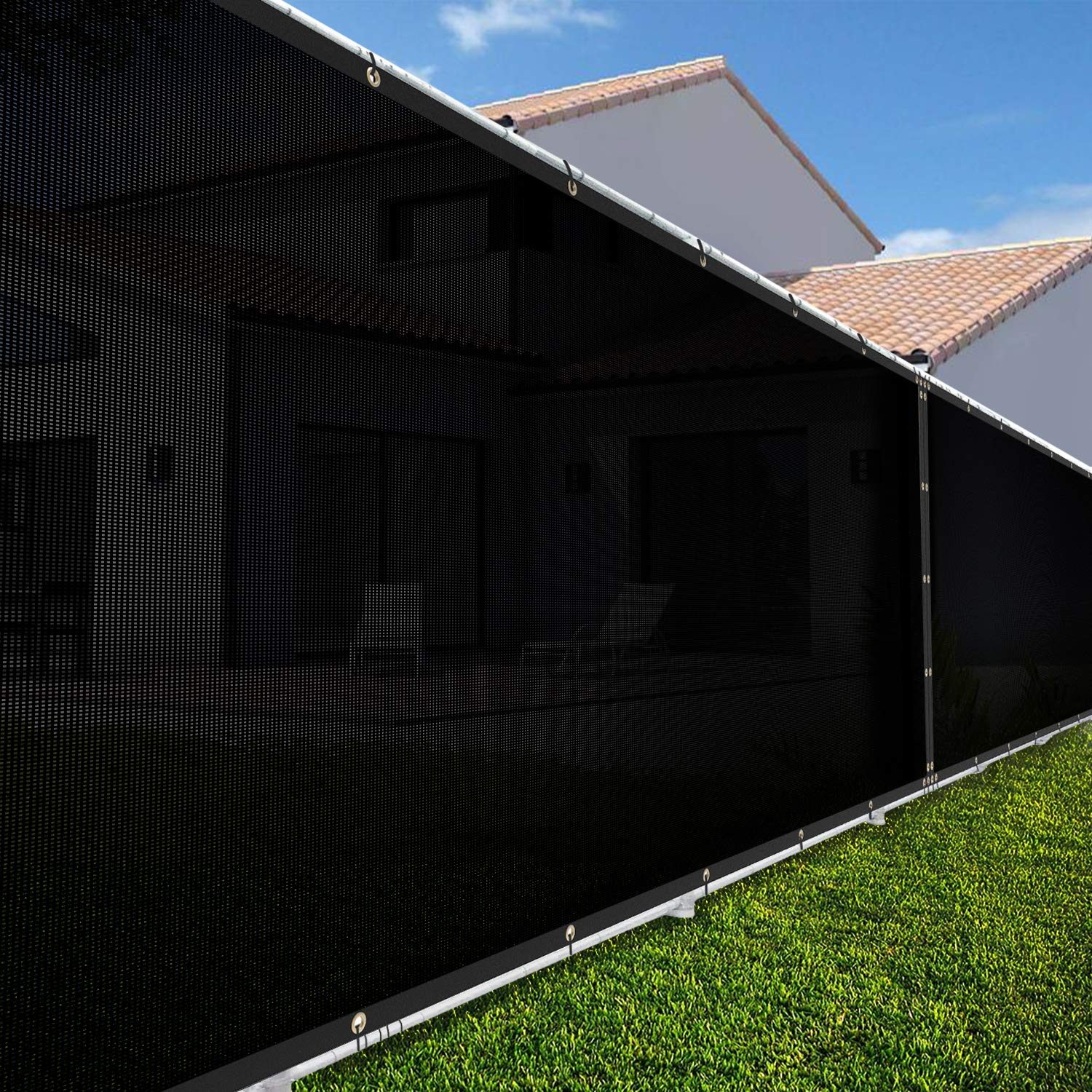 TANG 280 GSM 1-6 Ft Black&Green Privacy Fence Screen