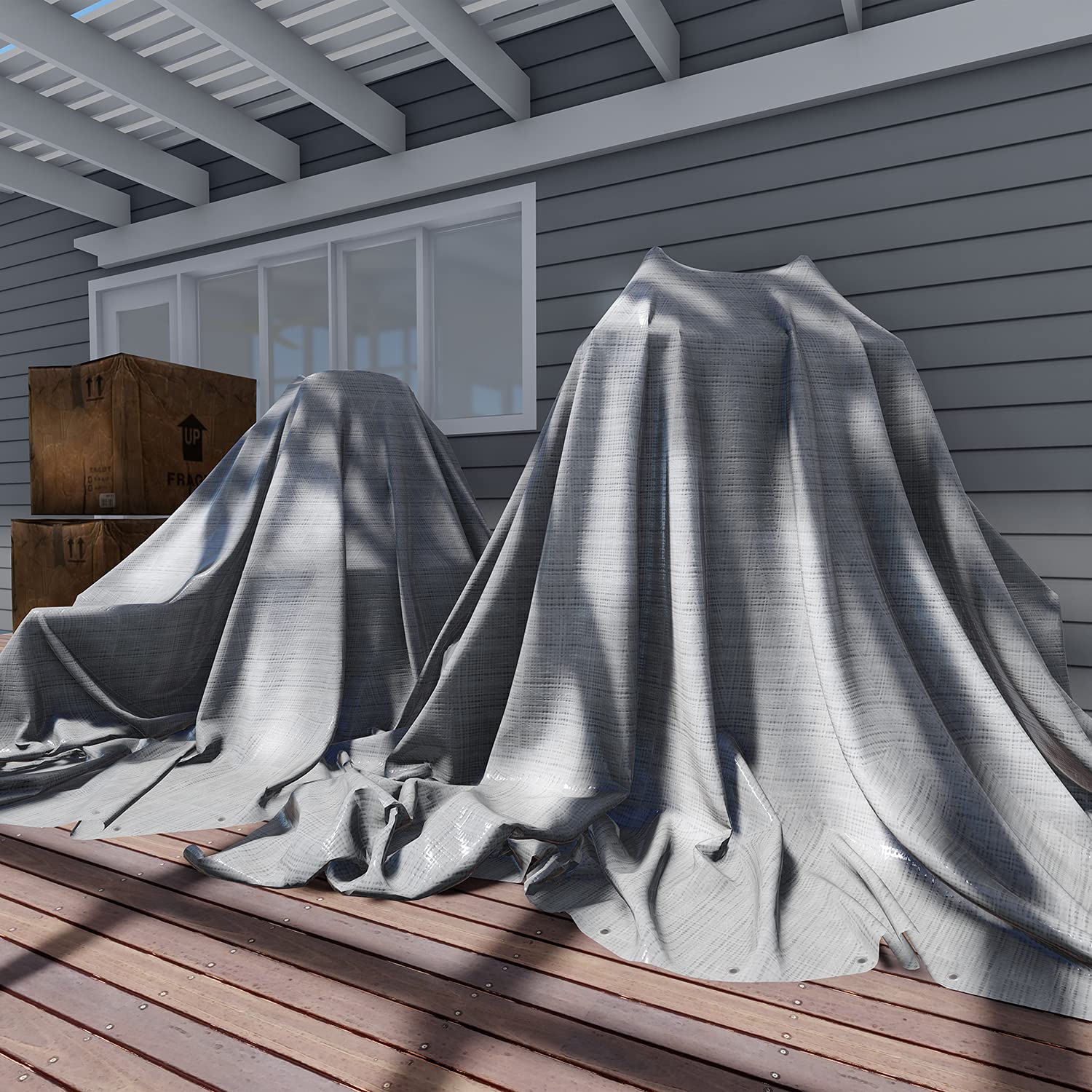 TANG Sunshades Depot 10 Mil Waterproof Silver Poly Tarp