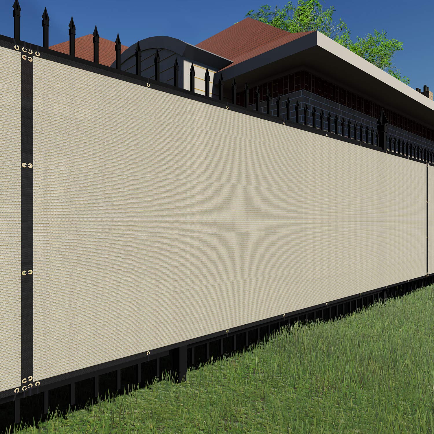 TANG Sunshades Depot Beige 260 GSM Privacy fence screen