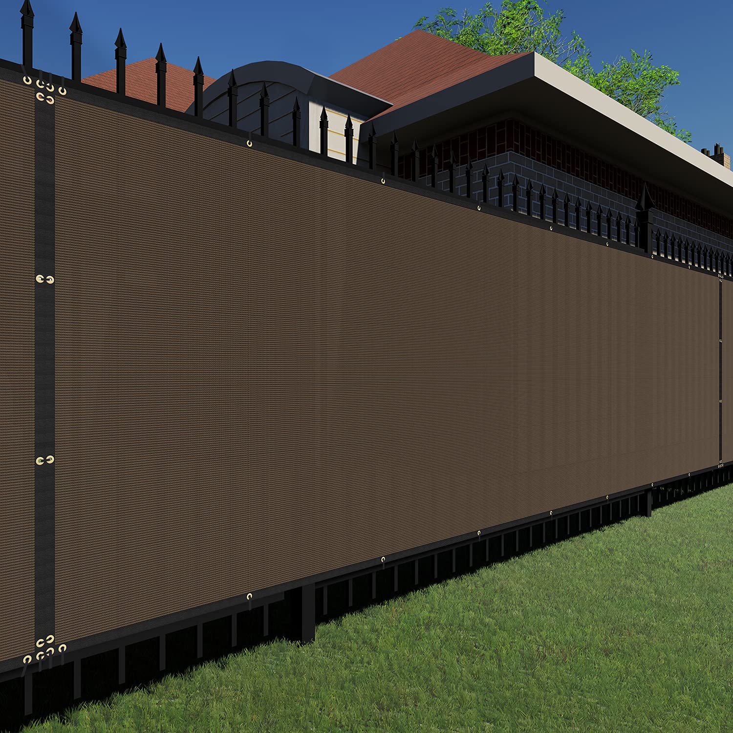 TANG Sunshades Depot Privacy Fence Screen Brown 180GSM