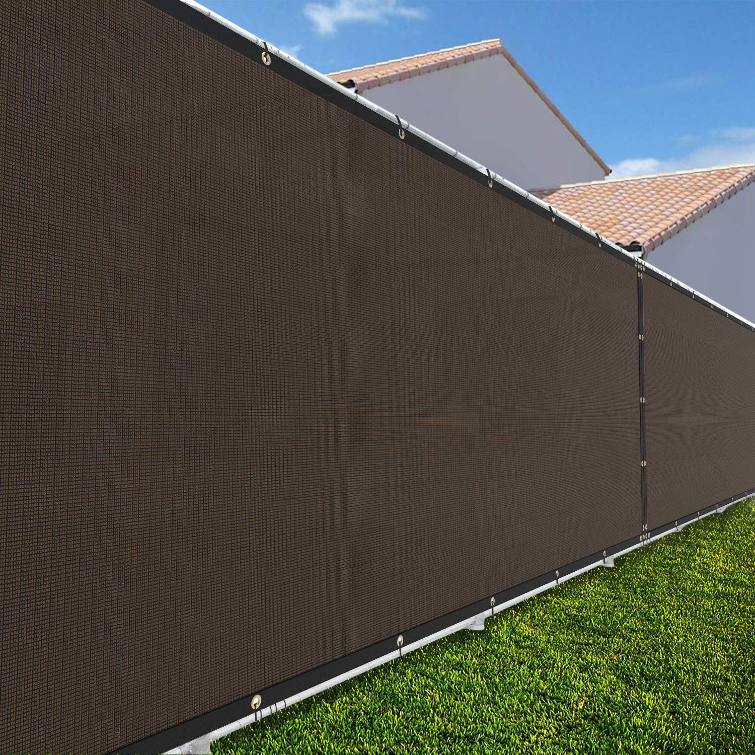 TANG Outdoor 4' High Privacy Screen Fence 98% Privacy Brown