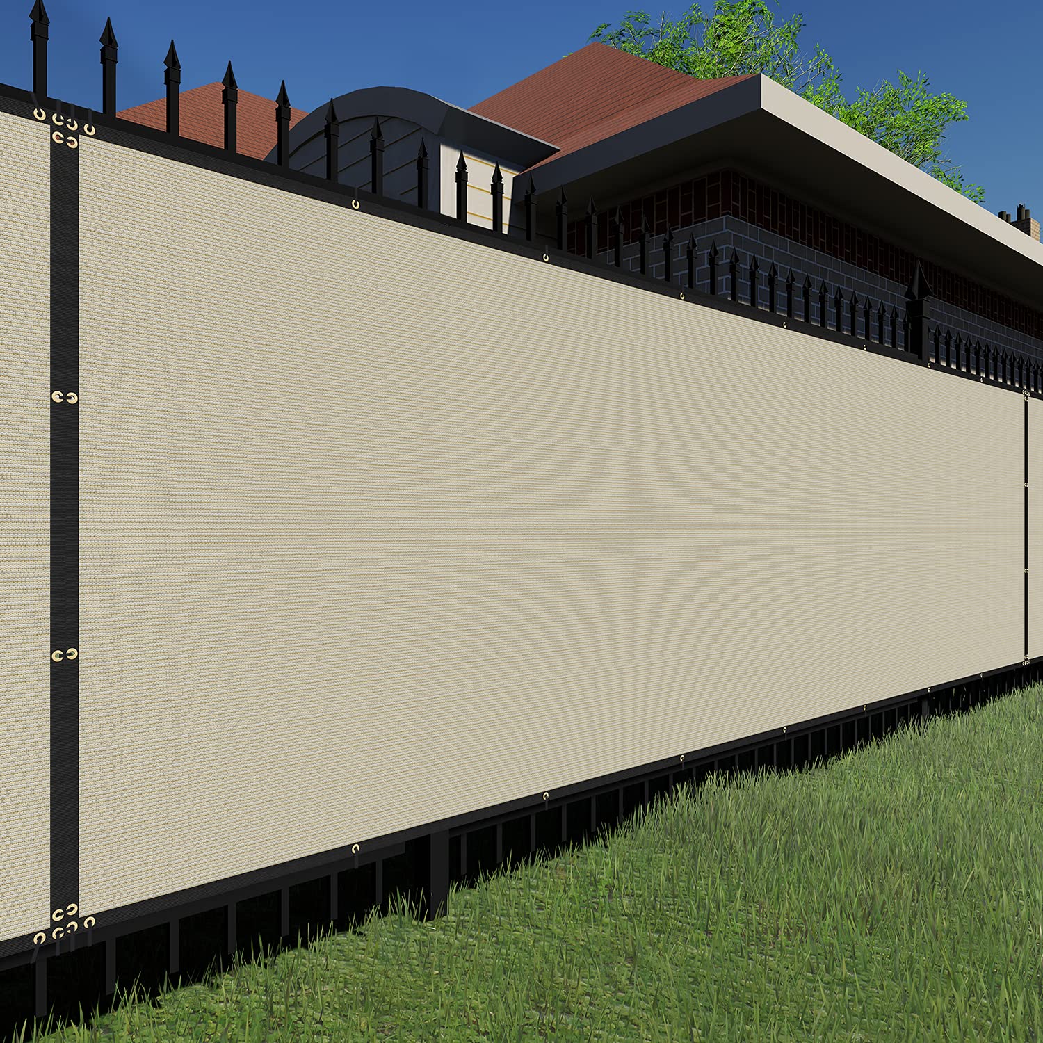 TANG Sunshades Depot Fence Privacy Screen Beige (TAN) 180GSM