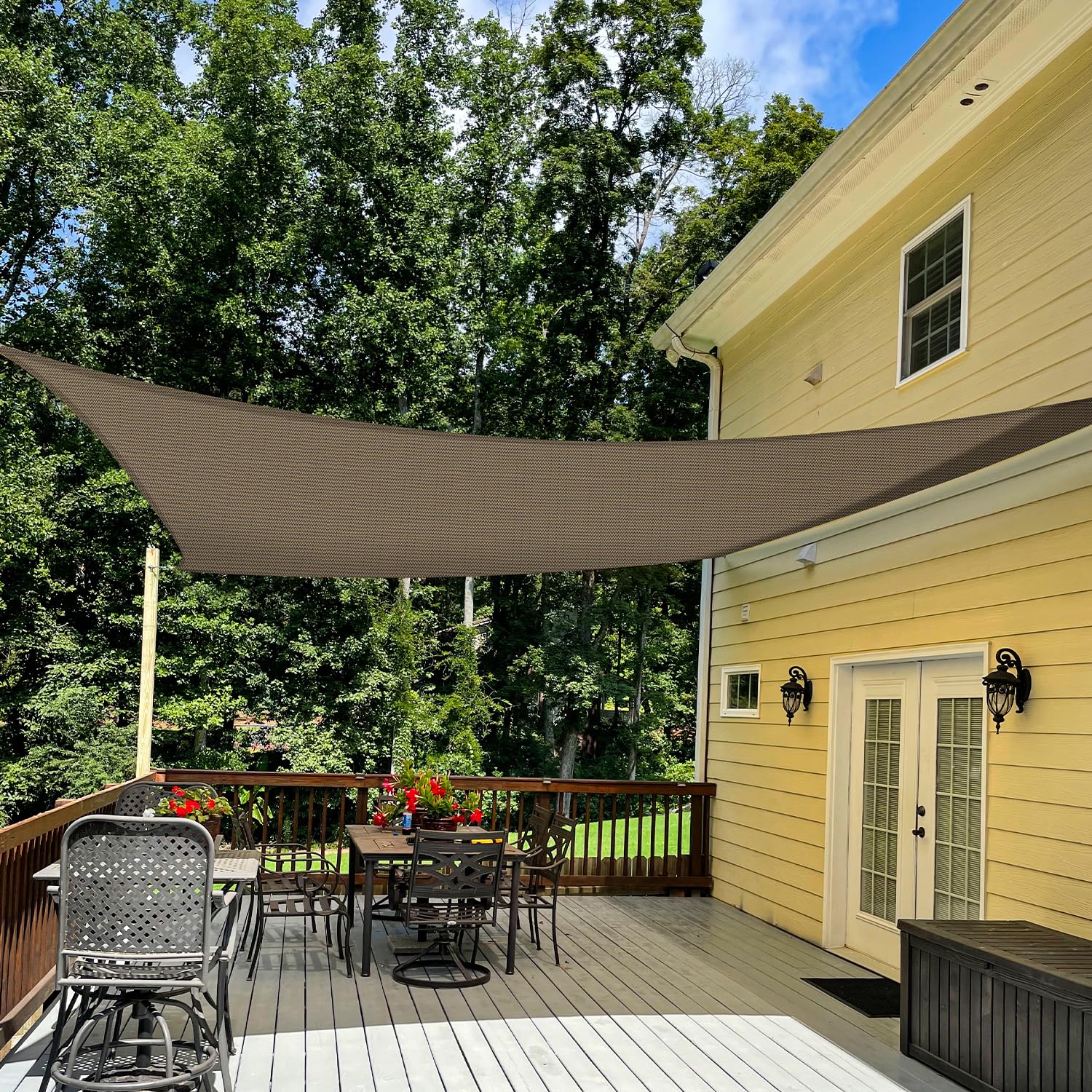 TANG Sunshades Depot Sun Shade Sail Brown Coffee AB Side