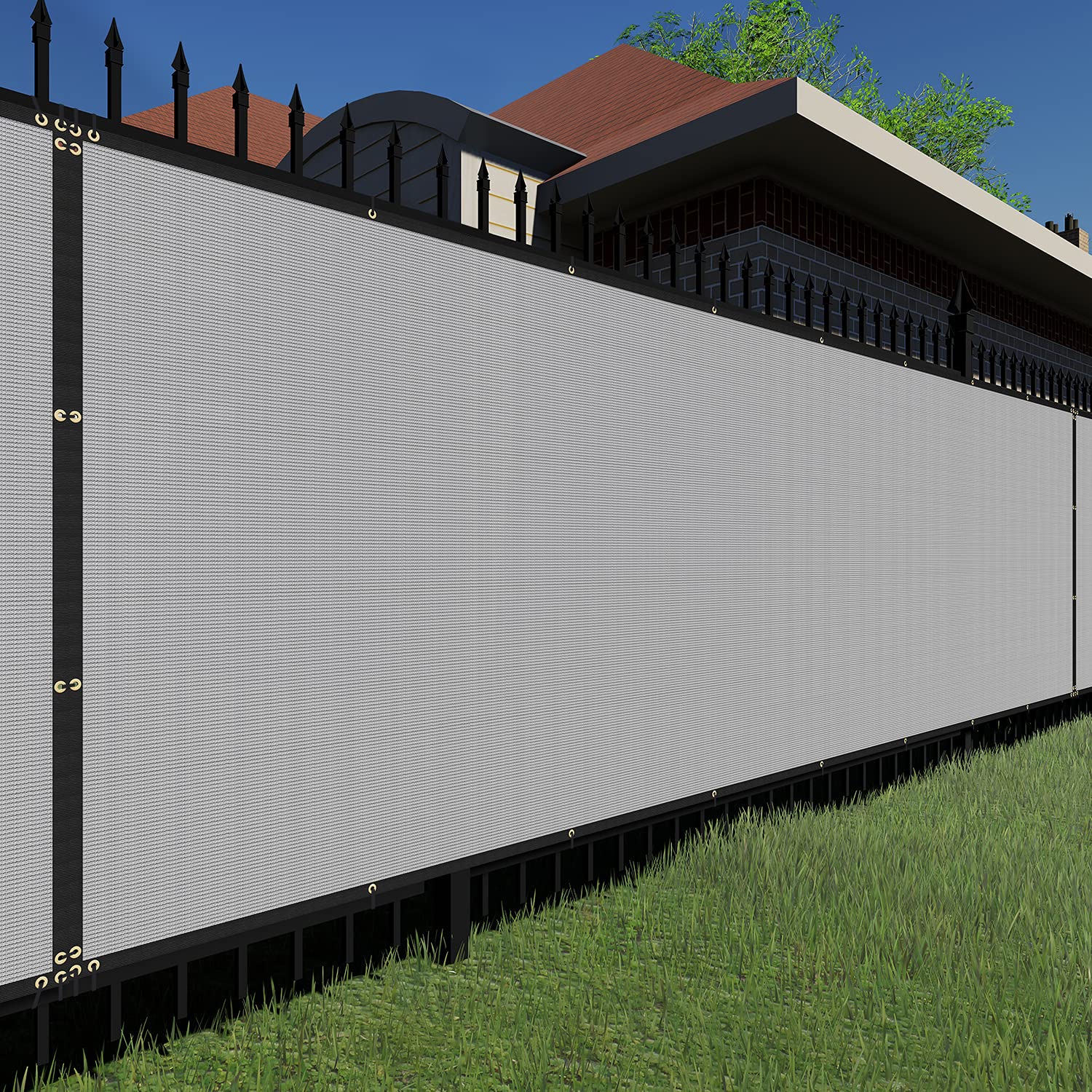 TANG Sunshades Depot Fence Privacy Screen Light Grey/Gray 180GSM