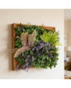 Bynbbur Artificial Wall Plant with Wood Frame - Customizable with Size,Color and Number of Items