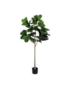 Bynbbur Artificial Fiddle Leaf Fig Tree 5 Feet Faux Plants Indoor Outdoor with Black Pot Large Fake Tree for Home Office Living Room Kitchen Decor, 5 Feet