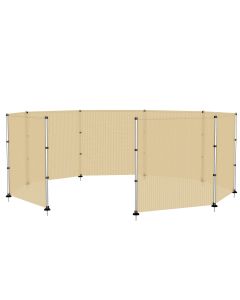 TANG Outdoor Privacy Fence Fencing for Inground Pools Deck Dog Fence with Poles on Concrete Deck Safety Fence Barrier Hollow Beige 4'x2'