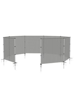 TANG Outdoor Privacy Fencing with Poles Ground Spikes Dog Garden Privacy Fence Backyard Patio Yard Barrier Boarder Divider Hollow Grey 4'x2'