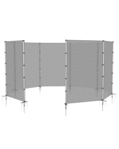 TANG Outdoor Privacy Fencing with Poles Ground Spikes Dog Garden Privacy Fence Backyard Patio Yard Barrier Boarder Divider Hollow Grey 6'x140'
