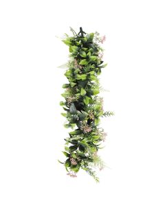 Bynbbur 10Pcs Fake Hanging Plants Artificial Vines, 20" Faux Greenery for Wall Home Room Table Wedding Indoor Outdoor Decoration, Green with Pink