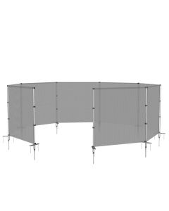 TANG Outdoor Privacy Fencing with Poles Ground Spikes Dog Garden Privacy Fence Backyard Patio Yard Barrier Boarder Divider Grey 4'x2'