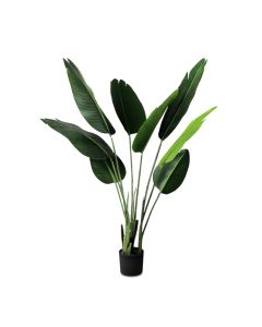 Bynbbur Artificial Bird of Paradise 5 Feet Faux Plants Indoor Outdoor with Black Pot Large Fake Tree for Home Office Living Room Kitchen Decor, 5 Feet