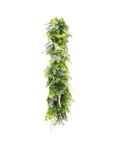 Bynbbur 10Pcs Fake Hanging Plants Artificial Vines, 20" Faux Greenery for Wall Home Room Table Wedding Indoor Outdoor Decoration, Light Green with Lavender