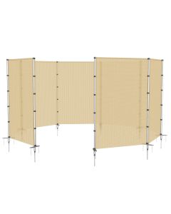 TANG Outdoor Privacy Fencing with Poles Ground Spikes Dog Garden Privacy Fence Backyard Patio Yard Barrier Boarder Divider Hollow Beige 6'x13'