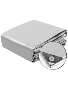 TANG Tarps Waterproof Silver 10 Mil Thick 20x30' Feet Multi-Purpose Heavy Duty Tarps Poly Camping Tarp Canvas Plastic Roof Tarp Covers, UV Resistant Tarpaulin for Outdoor Tent Shelter Boat Pool Patio