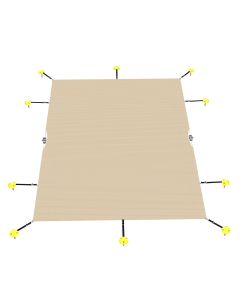 TANG 20'x44'10" Inground Pool Cover Safety Winter Covers with Wire Rope Hemmed All Edges, Heavy Duty Rectangular Mesh Cover for Swimming Pools Leaf Net Covers Customized (Beige)