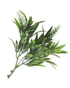 Bynbbur 1Pc Fake Flowers Artificial Floral Plants Stems,10" Faux Flower Bouquets for Wedding Party Fall Decoration Greenery Home Room Indoor Outdoor Décor, Green with White