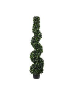 Bynbbur Artificial Tree Boxwood Spiral 1 Pcs- 4 Feet Faux Plants Indoor Outdoor with Black Pot Fake Trees for Home Office Living Room Kitchen Décor