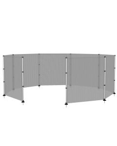 TANG Outdoor Privacy Fence Fencing for Inground Pools Deck Dog Fence with Poles on Concrete Deck Safety Fence Barrier Hollow Grey 4'x2'