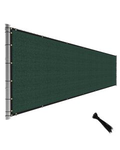 TANG Fence Privacy Screen Green 4 Feet x 12 Feet Outdoor Shade Cloth with Grommets, 150 GSM Temporary Fence Cover with Zipties Mesh Netting Fences Blockage for Backyard Garden Patio Chain Link