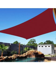 TANG 8' x 12' Waterproof Sun Shade Sail Canpoy Rectangle Outdoor Sun Shade Cloth Knitted Curved Edge U*V Block for Patio Garden Pergola Carport Swimming Pool Awning Canopy, Red