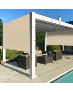 TANG TNBLRDTNWT BWGEOGBWWT Outdoor Sun Shade Panel Universal Pergola Replacement Cover Canopy with Grommets Weight Rods - Customizable with Size and Color