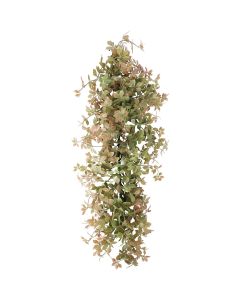 Bynbbur 10Pcs Fake Hanging Plants Artificial Vines, 20" Faux Greenery for Wall Home Room Table Wedding Indoor Outdoor Decoration, Dark Green with Red