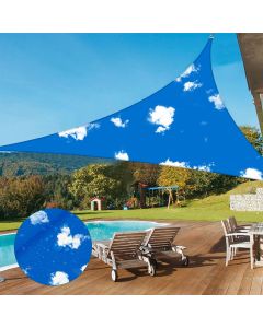 TANG 11'10"x11'10"x11'10" Waterproof Sun Shade Sail Triangle Outdoor Canopy UV Block Shade Cloth with Curved Edge for Patio Backyard Pool Pergola Cover, Blue Sky