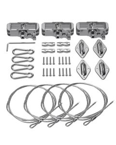 Tang Sun Shade Sail Hardware Kit with 24' (6'x4) Cable Wire Rope, Rectangle Shade Sail Installation Kit for Deck Patio Yard Garden