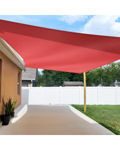 TANG 8'x8' Sun Shade Sail Rectangle Sunshade Canopy UV Block Shade Cloth Pergola Cover for Outdoor Patio Garden Gazebo Deck, Red