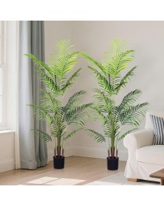 Bynbbur Artificial Palm Tree 5 FT Faux Plants Indoor Outdoor with Black Pot Large Fake Tree for Home Office Living Room Kitchen Decor, 5 FT