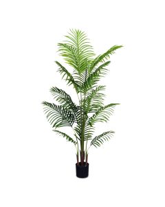Bynbbur Artificial Palm Tree 5 Feet Faux Plants Indoor Outdoor with Black Pot Large Fake Tree for Home Office Living Room Kitchen Decor, 5 Feet