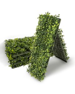 Bynbbur 1PCS 18"x6" Artificial Panel Hard Base Fence Privacy Screen Evergreen Wall for Patio Indoor Outdoor Garden Wedding Décor, Milan Sigle Side