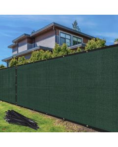 TANG 4' x 300' Privacy Fence Screen Green Shade Cloth with Grommets, Chain Link Fence Panels Outdoor Mesh Fabric Fencing, Balcony Windscreen Cover,Temporary Garden Fencing for Yard Deck Pool