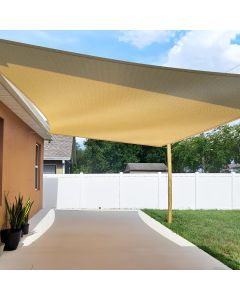 TANG 6'x6' Sun Shade Sail Rectangle Sunshade Canopy UV Block Shade Cloth Pergola Cover for Outdoor Patio Garden Gazebo Deck, Sand