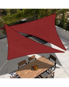 TANG 5'x5'x7' Waterproof Sun Shade Sail Triangle Outdoor Canopy UV Block Shade Cloth with Curved Edge for Patio Backyard Pool Pergola Cover, Red