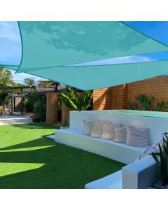 TANG 13' x 13' x 18' Sun Shade Sail Right Triangle Shade Canopy Patio Cover UV Block Permeable Cloth Fabric for Pergola Backyard Porch Deck Garden Carport Awning Outdoor Activity, Turquoise