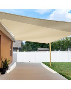 TANG 8'x12' Sun Shade Sail Rectangle Sunshade Canopy UV Block Shade Cloth Pergola Cover for Outdoor Patio Garden Gazebo Deck, Beige