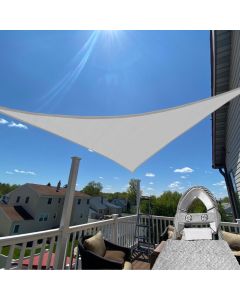TANG Sunshades Depot A Ring Design Steel Cable Wire Reinforcement 2' x 2' x 3' Right Triangle Sun Shade Sails Light Gray Heavy Duty Permeable 260GSM UV Block Patio Garden Deck Dock Outdoor Facility