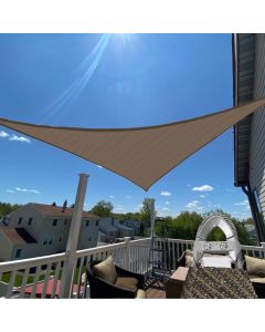 TANG Sunshades Depot A Ring Design Steel Cable Wire Reinforcement 2' x 2' x 3' Right Triangle Sun Shade Sails Brown Heavy Duty Permeable 260GSM U*V Block Patio Garden Deck Dock Outdoor Facility