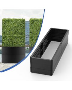 Bynbbur 24"Lx6"Hx6"D Aluminum Base Black for Artificial Boxwood Panel Hedge Wall Grass Backdrop Use, Outdoor Planters Garden Raised, Metal Planter Box