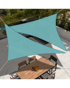 TANG 5'x5'x7' Waterproof Sun Shade Sail Triangle Outdoor Canopy UV Block Shade Cloth with Curved Edge for Patio Backyard Pool Pergola Cover, Turquoise