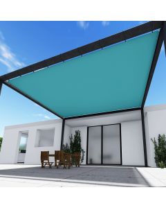 TANG 2' x 2' Waterproof Shade Cloth with Grommets, Sun Shade Sail Rectangle Straight Side, 260 GSM UV Block Fabric Patio Canopy for Deck Carport Backyard Pergola Cover, Turquoise